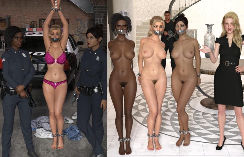 3DCG Porn Comics -  GetYourClothesOff - Policewomen Stripped And Bound