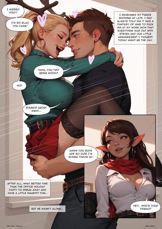 AI Porn Comics -  Kate Sketches - Office Politics - Episode 03 - The Holiday Party