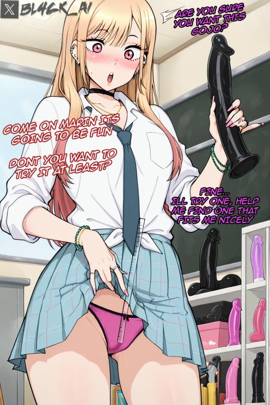 AI Porn Comics -  Marin BBC Dildo Adventure (AI GENERATED)