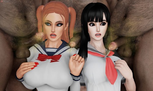 3DCG Porn Comics -  Ronail – Rebecca and Minami