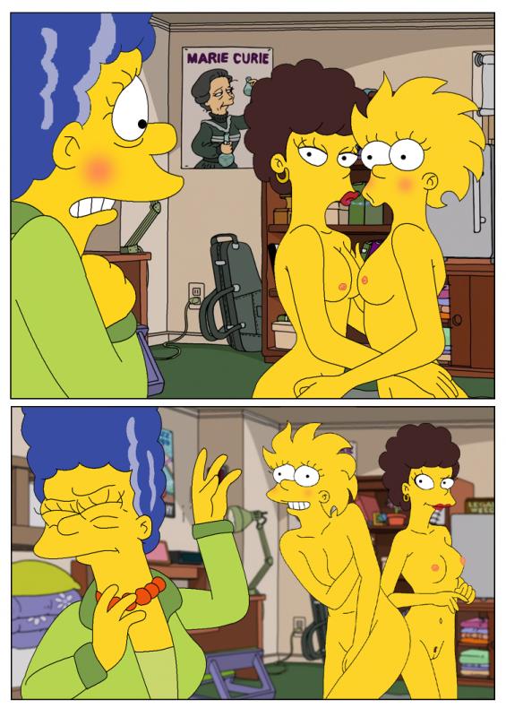 Adult Comics -  Marge and Lisa Simpsons go Lesbian